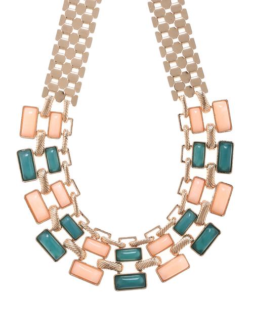 green gold plated short necklace - 16619128 - Standard Image - 1