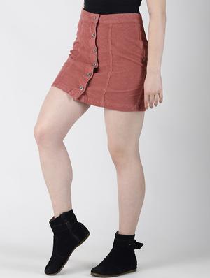 high rise button up skirt - 16619162 - Standard Image - 2