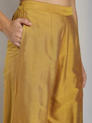 solid asymmetric kurta palazzo set - 16619285 - Standard Image - 5