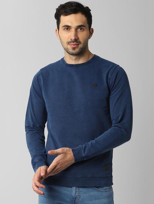 navy blue solid sweatshirt - 16620143 - Standard Image - 1