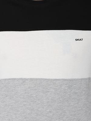 grey color block cut & sew t-shirt - 16620748 - Standard Image - 5