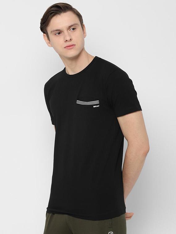 black solid pocket t-shirt - 16620750 - Zoom Image - 2