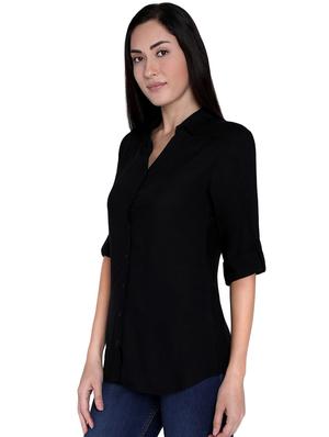 roll up sleeved solid shirt - 16622903 - Standard Image - 2