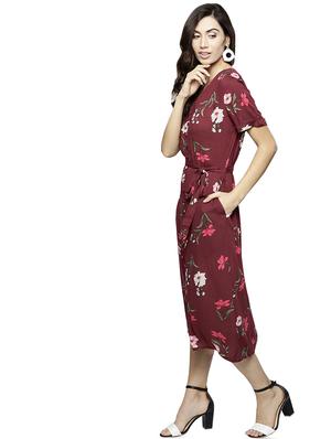 tie knot floral sheath dress - 16622934 - Standard Image - 2