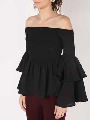off shoulder asymmetric bell sleeved top - 16627354 - Standard Image - 5