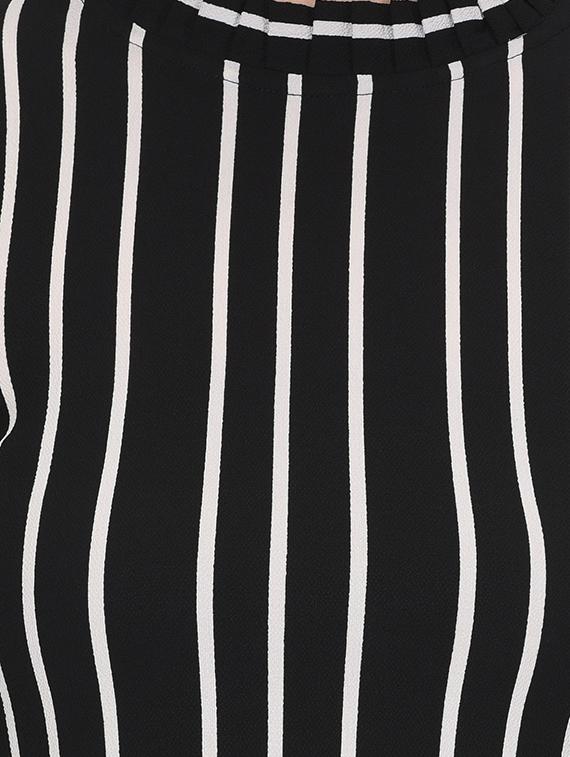 mock neck striped a-line dress - 16628436 - Zoom Image - 5