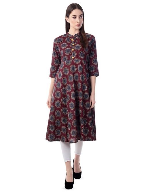 printed flared kurta - 16628524 - Standard Image - 1