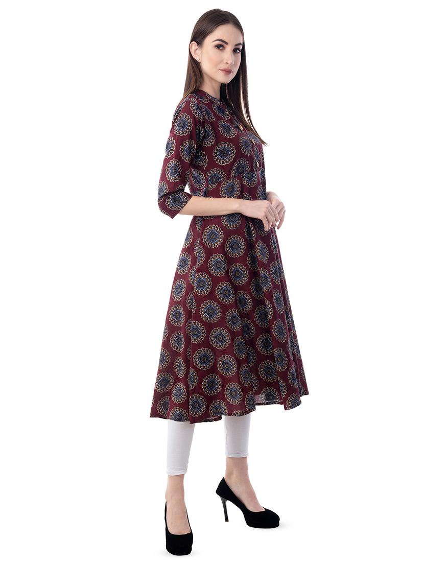 printed flared kurta - 16628524 - Zoom Image - 2