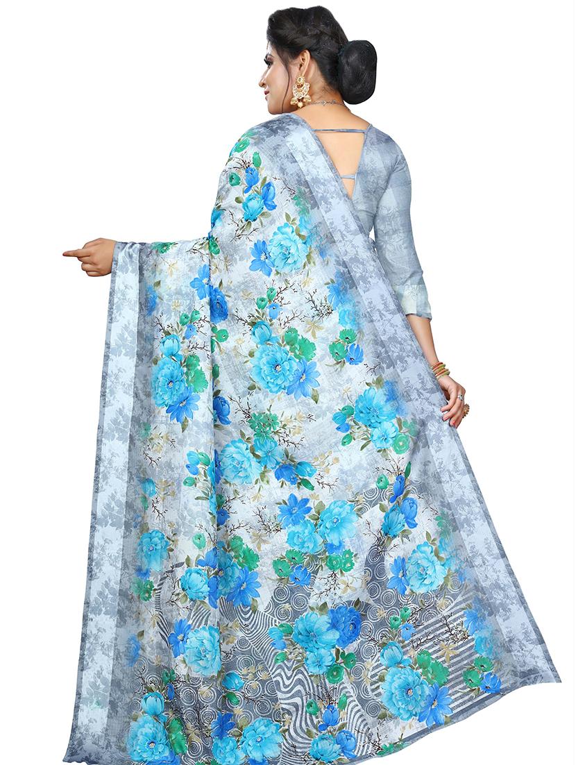 self-design printed saree with blouse - 16629575 - Zoom Image - 2