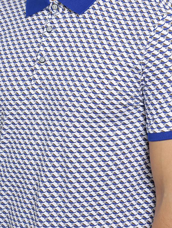 blue printed polo t-shirt - 16629764 - Zoom Image - 5