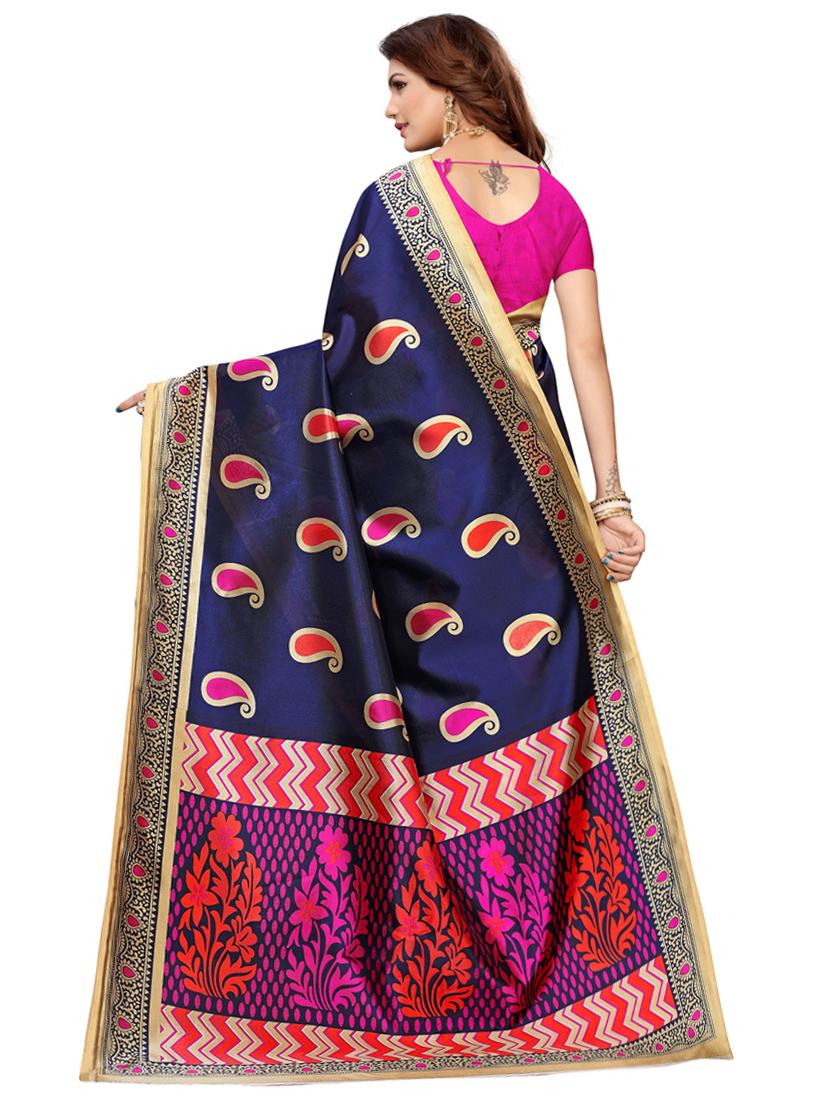 paisley printed saree with blouse - 16629784 - Zoom Image - 2