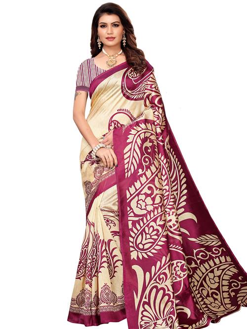 paisley printed saree with blouse - 16629791 - Standard Image - 1