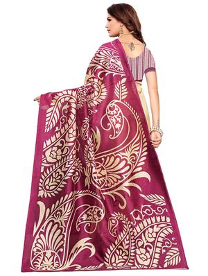 paisley printed saree with blouse - 16629791 - Standard Image - 2