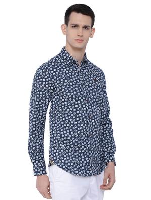 blue floral printed casual shirt - 16629886 - Standard Image - 2