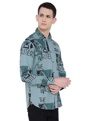 green printed casual shirt - 16629889 - Standard Image - 2