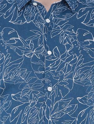 blue printed casual shirt - 16629893 - Standard Image - 5