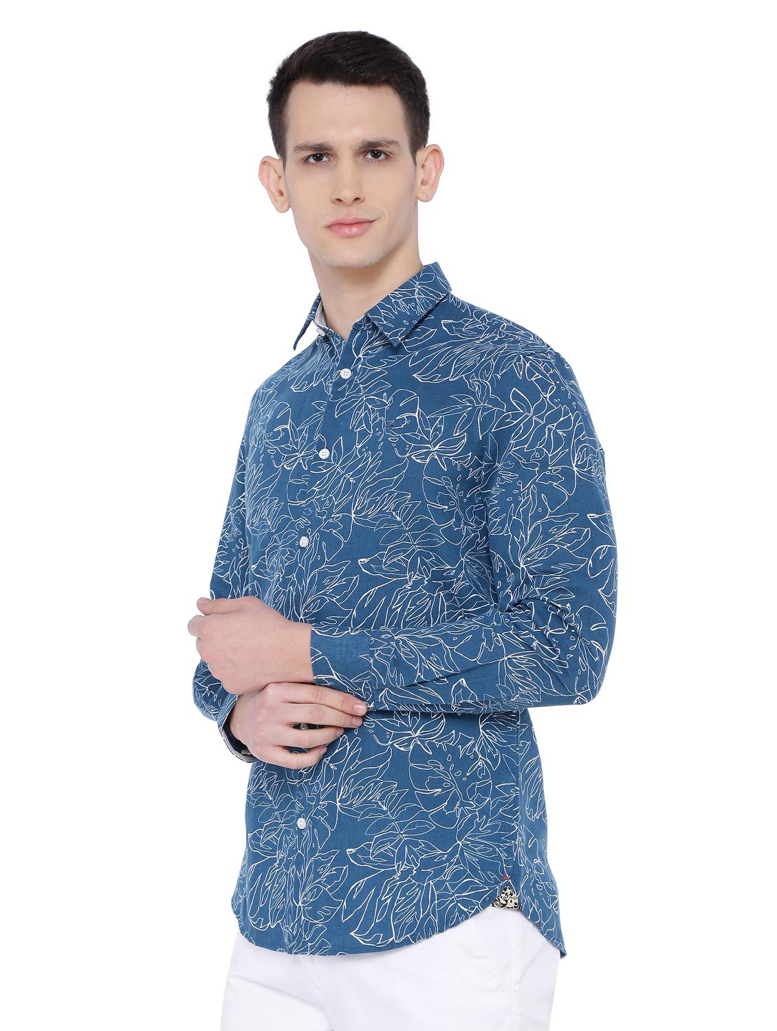 blue printed casual shirt - 16629893 - Zoom Image - 2