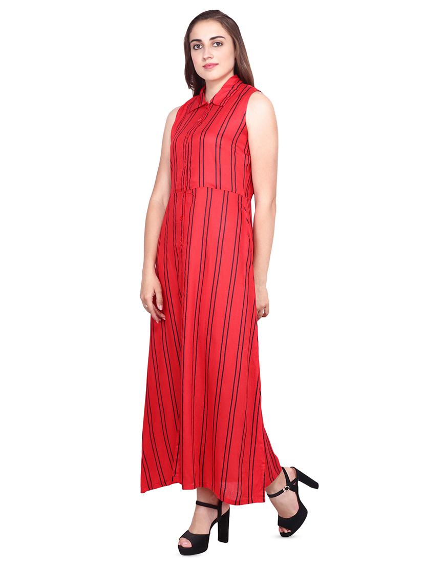 button up striped maxi dress - 16629909 - Zoom Image - 2