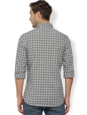 grey checkered casual shirt - 16630162 - Standard Image - 2