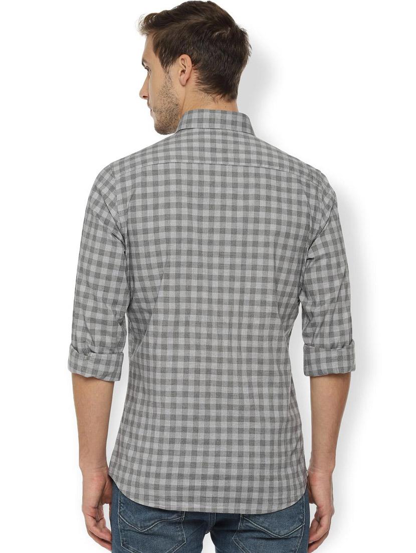 grey checkered casual shirt - 16630162 - Zoom Image - 2