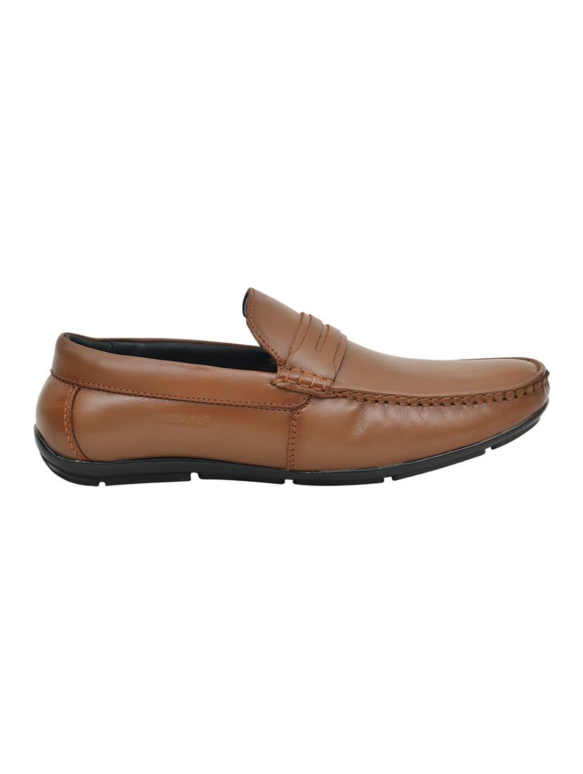 tan leather slip on loafers - 16630218 - Zoom Image - 2