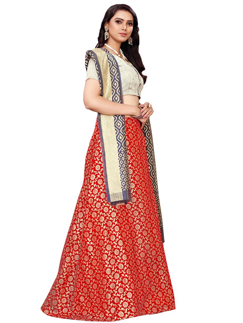 contrast flared lehenga - 16630283 - Zoom Image - 2