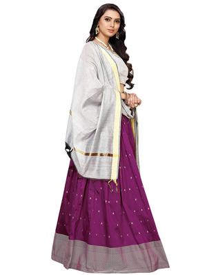 contrast flared lehenga - 16630284 - Standard Image - 2