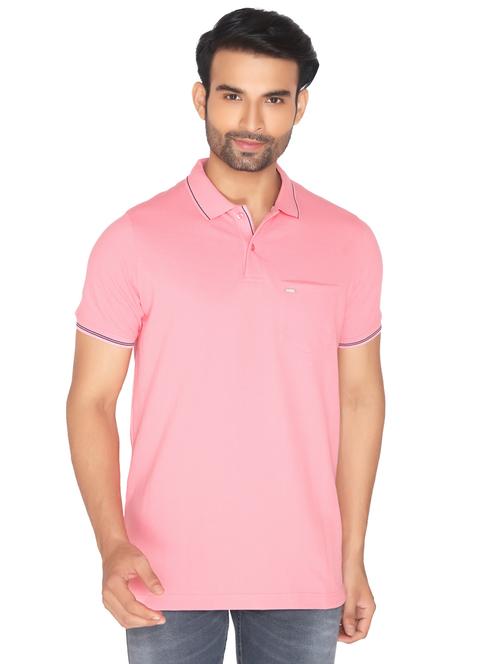 pink solid polo t-shirt - 16631013 - Standard Image - 1