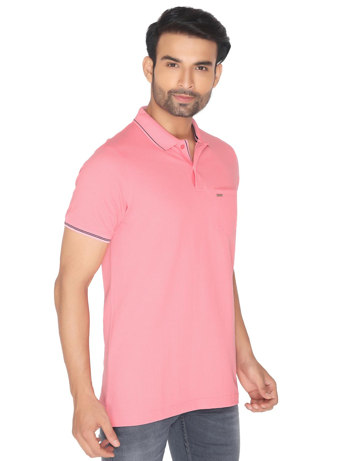 pink solid polo t-shirt - 16631013 - Zoom Image - 2