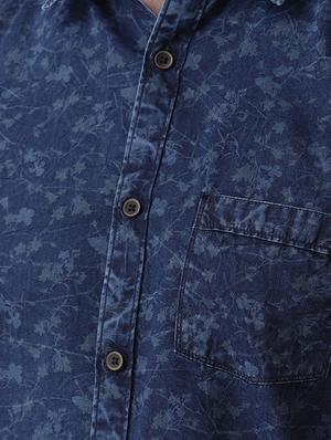 blue printed casual shirt - 16631228 - Standard Image - 5