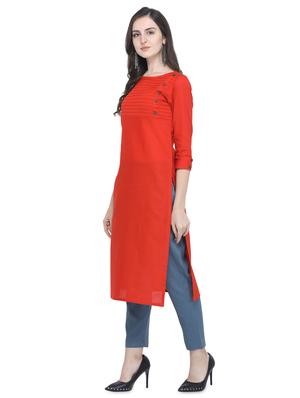 pintucks straight kurta - 16631264 - Standard Image - 2