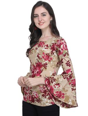 bell sleeved floral top - 16631525 - Standard Image - 2