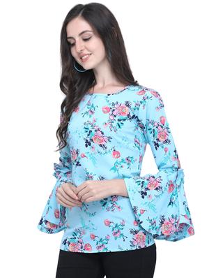 bell sleeved floral top - 16631529 - Standard Image - 2