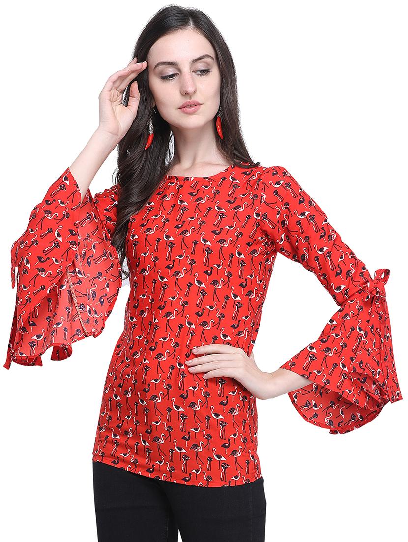 bell sleeved quirky top - 16631530 - Zoom Image - 2