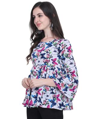 bell sleeved printed top - 16631532 - Standard Image - 2