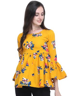 bell sleeved floral top - 16631533 - Standard Image - 2