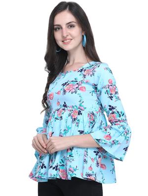 bell sleeved floral top - 16631534 - Standard Image - 2