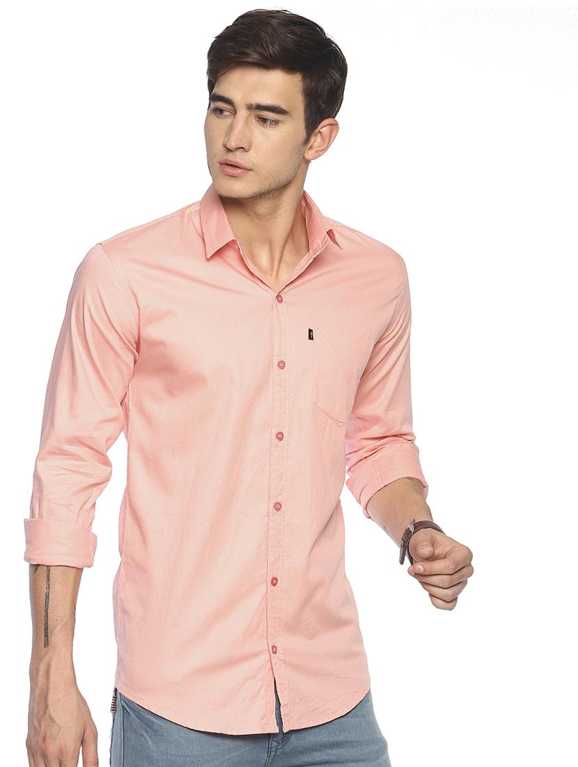 pink solid casual shirt - 16631766 - Zoom Image - 2