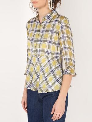 flute sleeved checkered top - 16631781 - Standard Image - 5