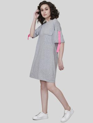 drop shoulder pocket patch shift dress - 16631884 - Standard Image - 2