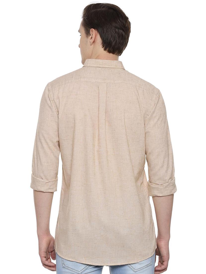 beige solid casual shirt - 16631988 - Zoom Image - 2