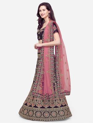 embroidered a-line lehenga - 16632186 - Standard Image - 2
