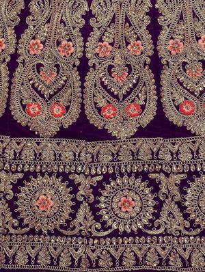 embroidered a-line lehenga - 16632186 - Standard Image - 5
