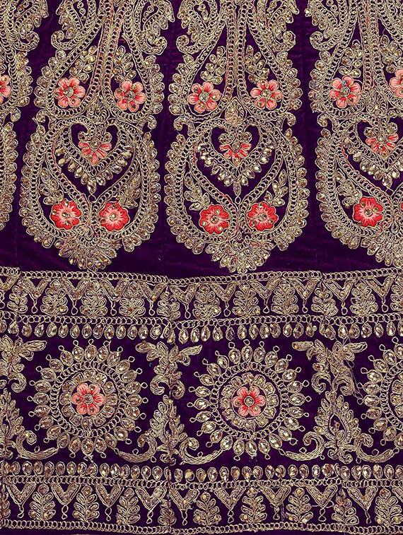 embroidered a-line lehenga - 16632186 - Zoom Image - 5