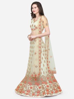 embroidered a-line lehenga - 16632192 - Standard Image - 2