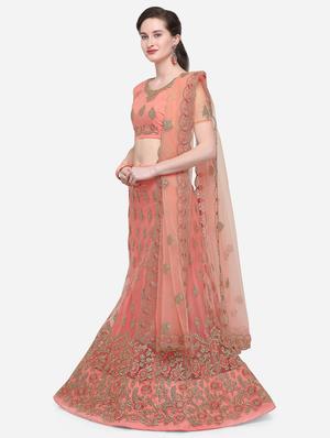embroidered a-line lehenga - 16632193 - Standard Image - 2