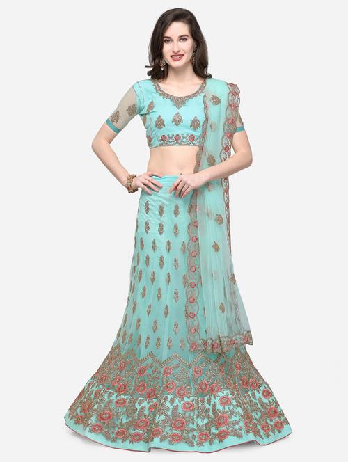 embroidered a-line lehenga - 16632194 - Very Small Image - 1
