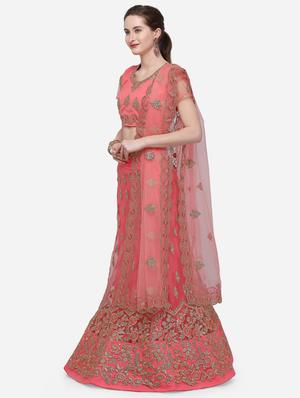 embroidered a-line lehenga - 16632195 - Standard Image - 2