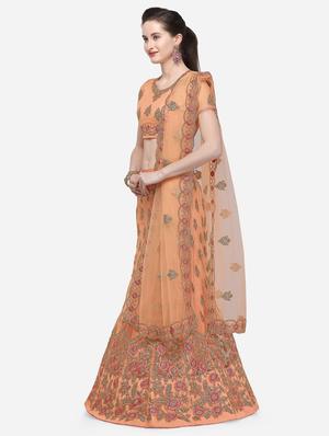 embroidered a-line lehenga - 16632196 - Standard Image - 2
