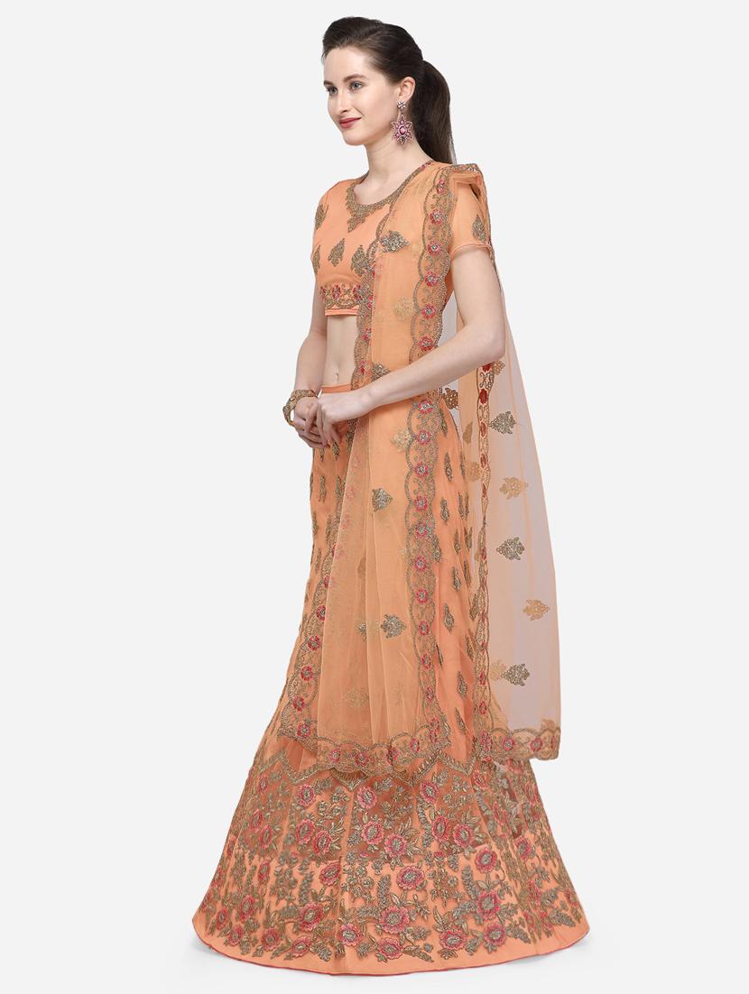 embroidered a-line lehenga - 16632196 - Zoom Image - 2
